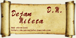 Dejan Mileta vizit kartica